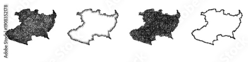 Sketch Michoacan outline map design set