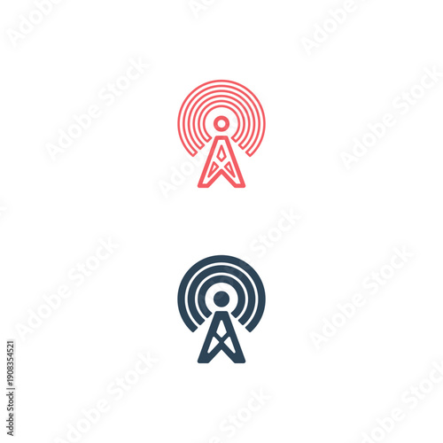 Broadcast, transmitter antenna icons set design vector illustration.