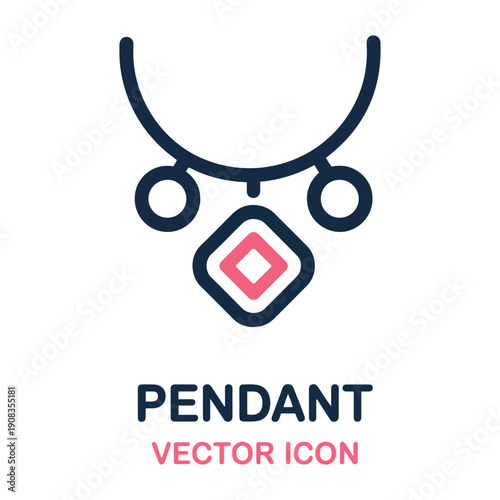 pendant necklace jewelry icon vector