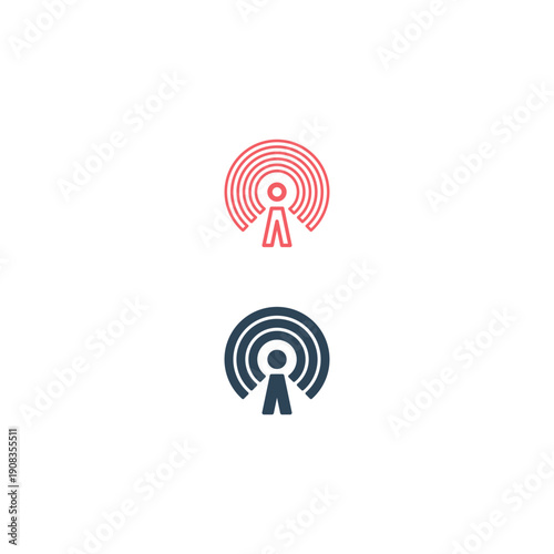 Broadcast, transmitter antenna icons set design vector illustration.