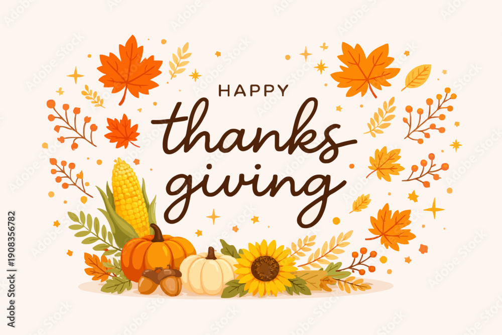 Naklejka premium Autumn Holiday Greetings Card