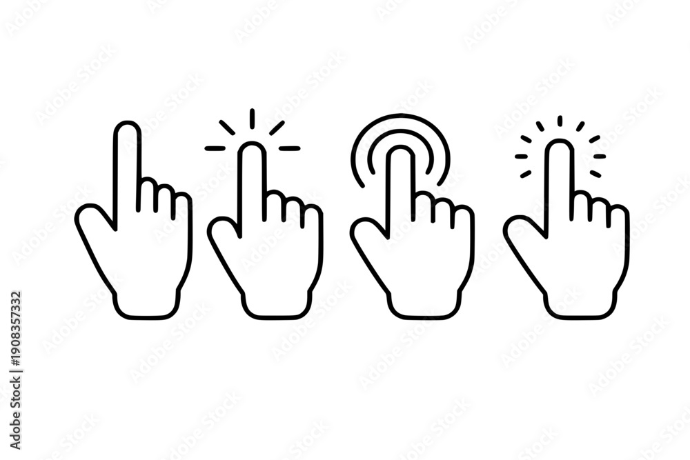 Obraz premium Simple Hand Pointing Icons