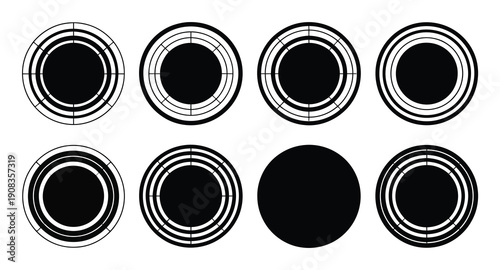 Abstract Circular Patterns: Concentric Rings and Solid Discs