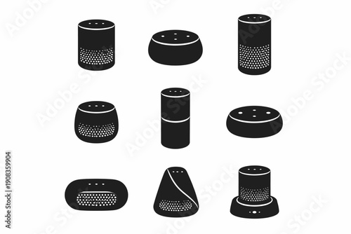 Collection of various smart speaker silhouettes