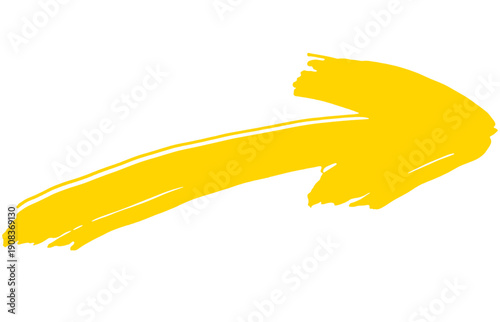 Arrow, yellow color, transparent background 