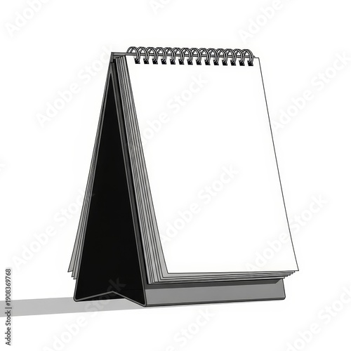 Modern desk calendar with blank white pages for planning and organization