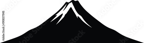 Aerial view of a majestic mountain peak illustration with snow