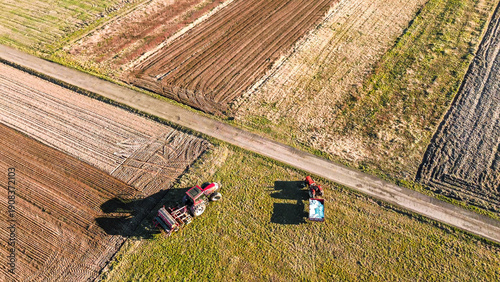 Methodical ploughing patterns on arable land