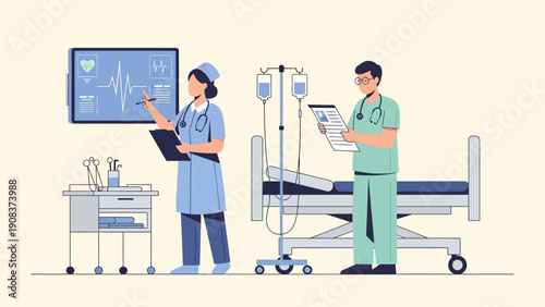 Medical Professionals Reviewing Patient Information.