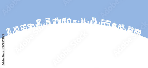 街並みのシルエット背景イラスト