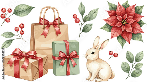 Vector Illustration Set of Red Rose Flowers in Different Growth Stages From Bud to Full Bloom with Green Leaves Isolated on Plain White Background