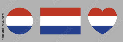 Dutch flag circle, heart, rectangle icons. Round, heart, rectangular flag of Netherlands banners. Set of button, badge Holland flag. Free Download Dutch flag circle, heart, rectangle icons. Round, heart, rectangular flag of Netherlands banners. Set of button, badge Holland flag. - GFXLoad