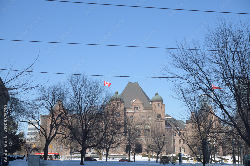 Fototapeta premium wide view of Ontario Legislative Building (south facing side), Toronto