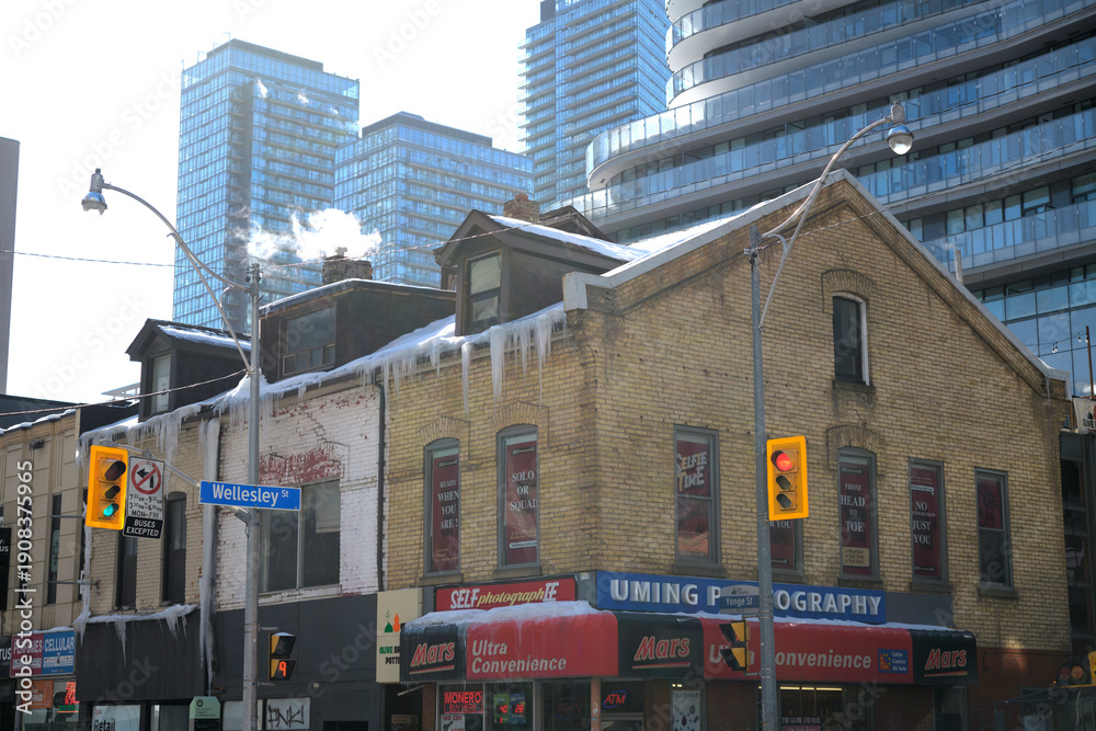 Fototapeta premium historic property at 568 Yonge St (southwest corner of Wellesley St) location of Ultra Convenience, Toronto