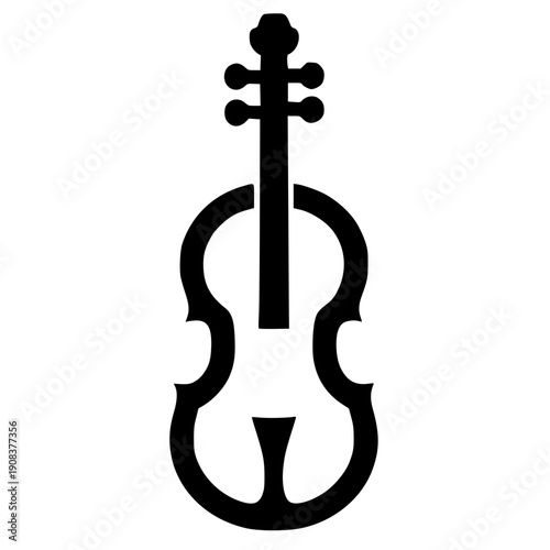 Violin logo silhouette vector design