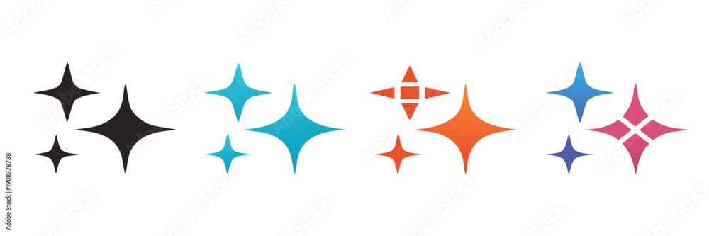 Obraz premium Generate icon. AI stars icon. Set of Artificial intelligence logo. AI enters by command prompt to generate ideas. Chat with AI. Icon element for apps web. Computer help assistant. Vector illustration.