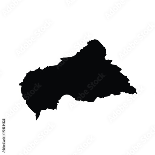 Black Silhouette Map of Botswana Country Shape on White Background vector illustration