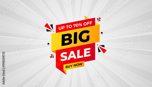 Big Sale Banner – Sale and Discount Promotional Banner Design for Marketing Campaigns, E-commerce and Social Media, Modern Vector Illustration