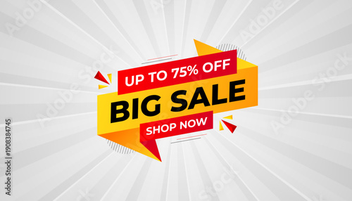 Big Sale Banner – Sale and Discount Promotional Banner Design for Marketing Campaigns, E-commerce and Social Media, Modern Vector Illustration