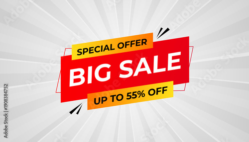 Big Sale Banner – Sale and Discount Promotional Banner Design for Marketing Campaigns, E-commerce and Social Media, Modern Vector Illustration