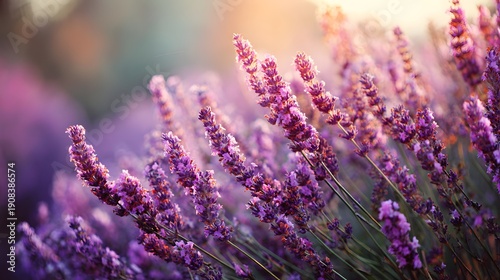 Close-up of Lavender Flowers in Soft Sunlight.