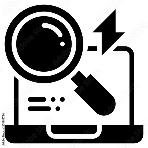 online searching find fast network solid glyph icon