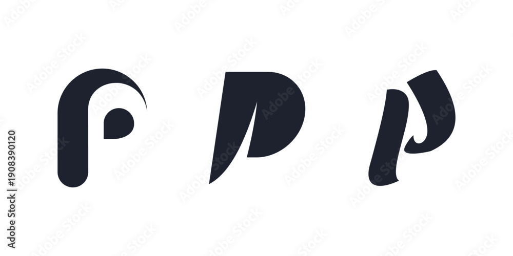 Obraz premium P letter icon logo flat abstract graphic