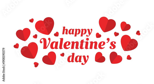 A vibrant and cheerful graphic displays the text happy valentine s day surrounded by scattered red hearts high quality