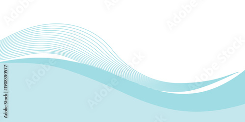 Abstract blue wave background, minimal wave design concept, vector illustration. for banner, banner.