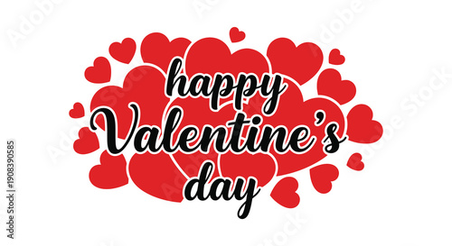 A vibrant and festive graphic displays the words happy valentine s day surrounded by numerous red hearts high quality