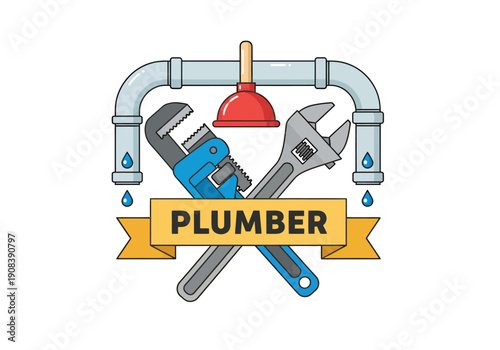A plumbers elements decoration, vector illustration design