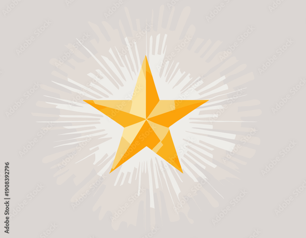 Obraz premium Gold Glow Star. Light glowing effect. Transparent Sun rays