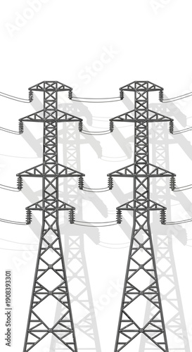 Electricity Pylons Transmission Towers Infrastructure.