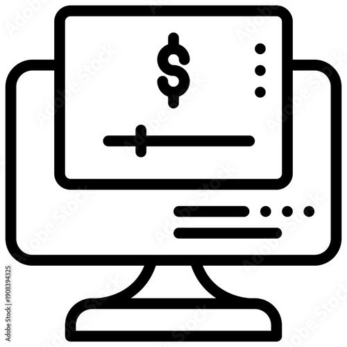 online media video creator income content simple line icon