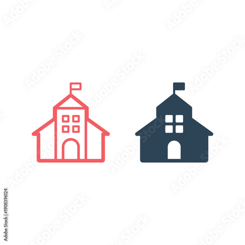 University icons set library sign symbol.