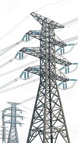 Electricity Pylon Transmission Tower Structure.