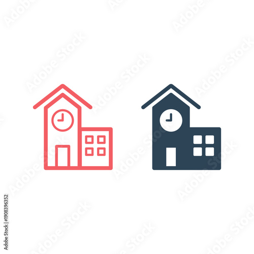 University icons set library sign symbol.