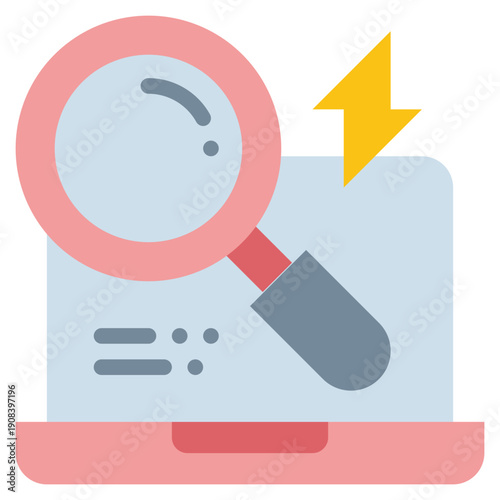 online searching find fast network flat style icon