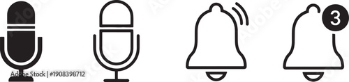 microphone and bell icons