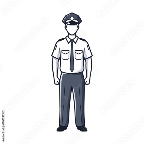 Police Officer Standing Uniformed Security Guard Law Enforcement Officer