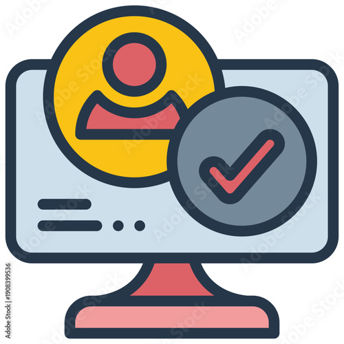 online personal check privacy social network filled outline icon