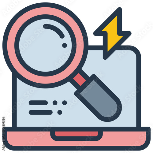 online searching find fast network filled outline icon