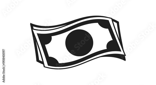 A simple black and white illustration depicts a stack of united states currency likely one hundred dollar bills high quality