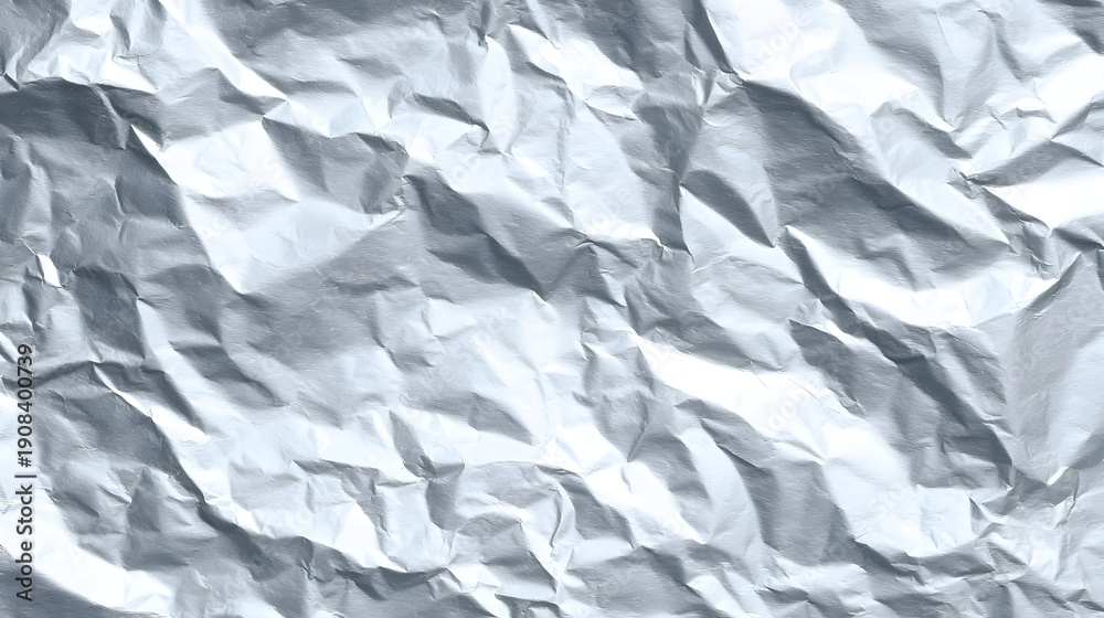 Fototapeta premium Close up of crumpled silver foil texture background.