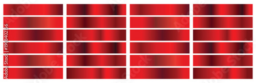 Collection red metallic gradients, chrome christmas gradient set. Vector collection of red metallic gradients, chrome christmas gradient set. Set of red foil texture background. 