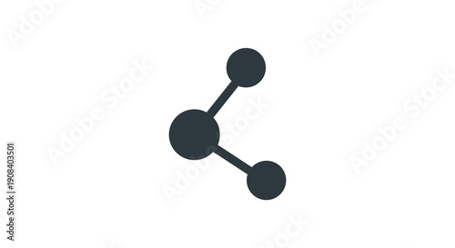 A simple minimalist icon depicts a branching structure with three connected circular nodes against a white background