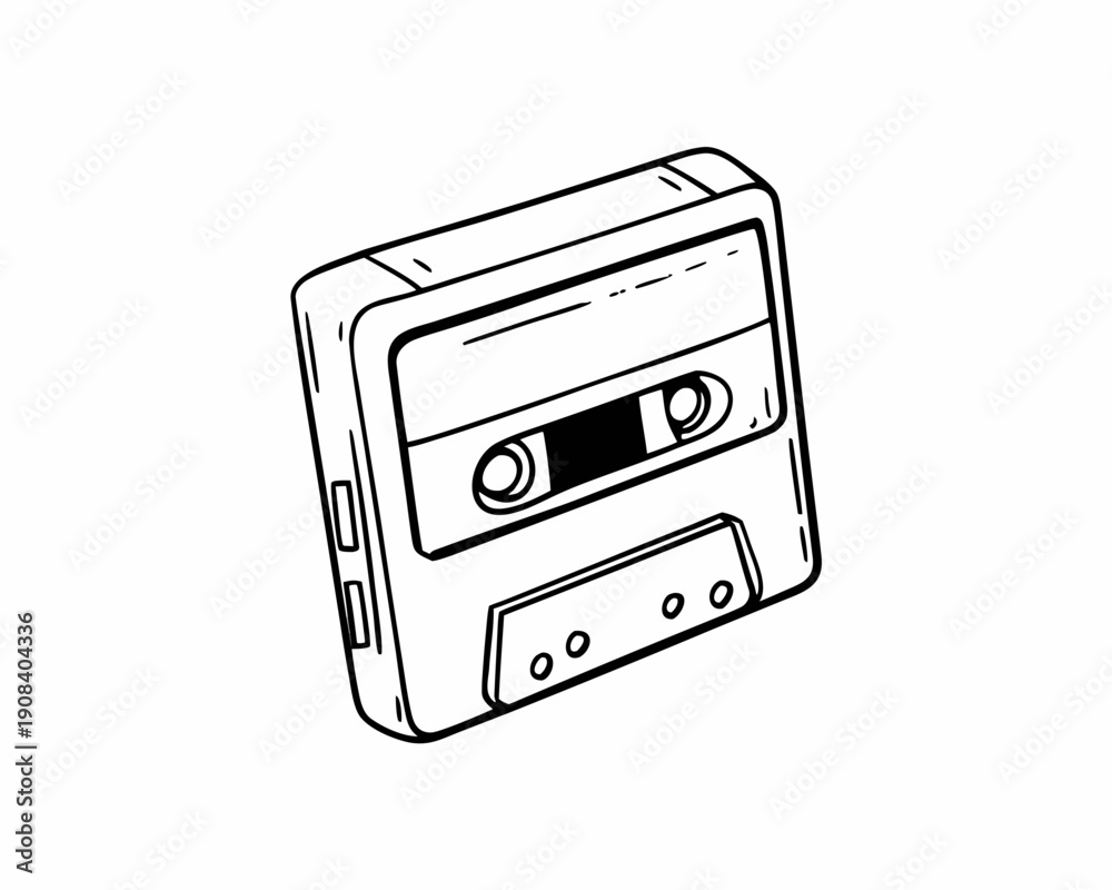 Fototapeta premium Black and white line art illustration of a saxophone musical instrument