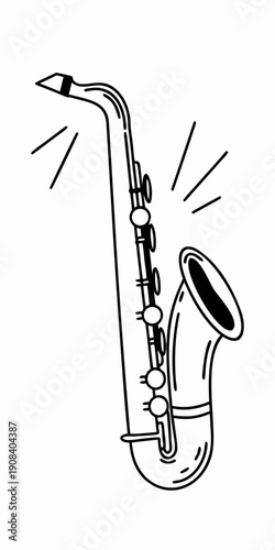 Hand-drawn black and white sketch of a vintage audio cassette tape.