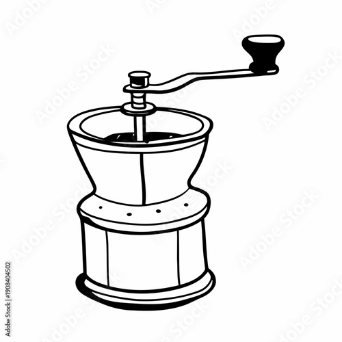 Black and white line art illustration of a vintage pager.