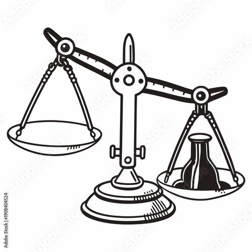 Black and white line art illustration of a laboratory microscope.
